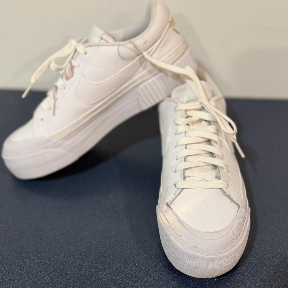Nike Women’s Platform White Leather Sneakers